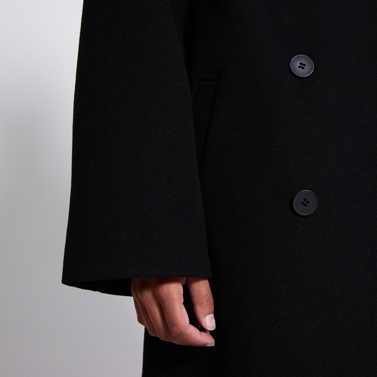Long belted coat "Kourtney" Black